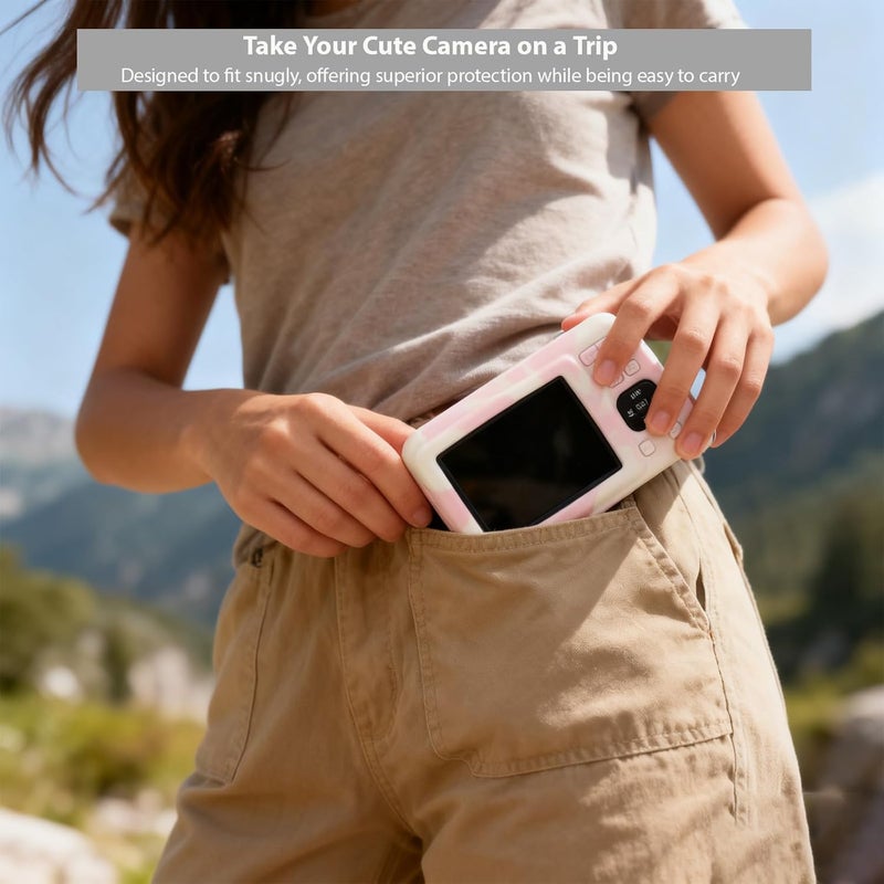 Frevyve Case for Kodak PIXPRO FZ55 Digital Camera Accessories, Soft Silicone Protective Case, Slim Fit Sleeve with Removable Lens Cover and Screen Protector, Lightweight, Anti-Scratch (Misty Pink) - Image 5